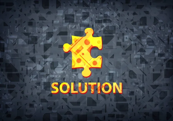 Solution (puzzle icon) isolated on black background abstract illustration