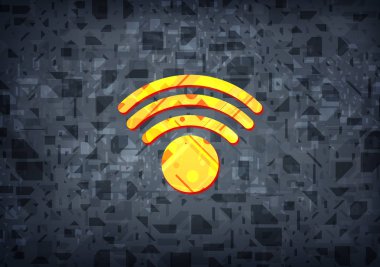 Siyah arka plan üzerinde soyut illüstrasyon izole Wifi simgesi