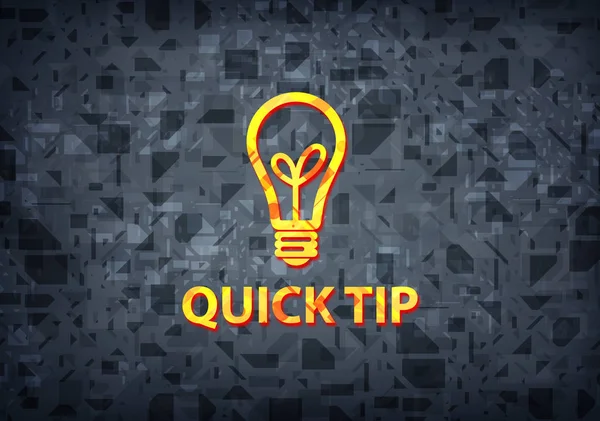 Quick tip (bulb icon) isolated on black background abstract illustration