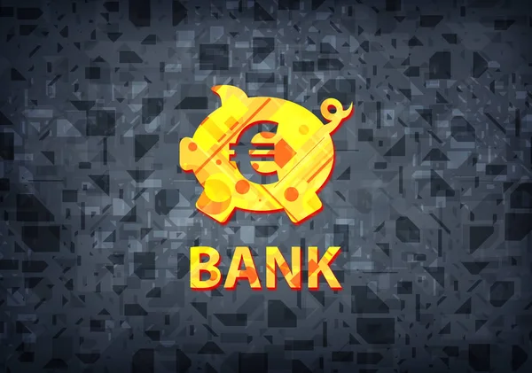 Bank Piggy Vak Eurosymbool Geïsoleerd Zwarte Achtergrond Abstracte Illustratie — Stockfoto