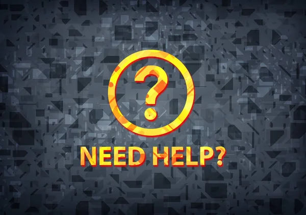 Need help (question icon) isolated on black background abstract illustration