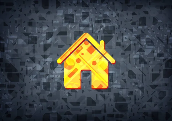 Home Icon Isolated Black Background Abstract Illustration — Stock Photo, Image