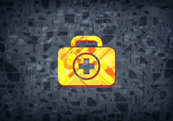 First aid kit icon isolated on black background abstract illustration