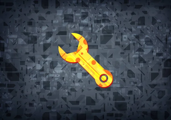 Wrench Icon Isolated Black Background Abstract Illustration — Stock Photo, Image