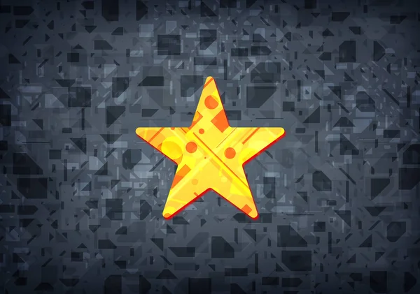 Yıldız Simgesi Siyah Arka Plan Üzerinde Soyut Illüstrasyon Izole — Stok fotoğraf