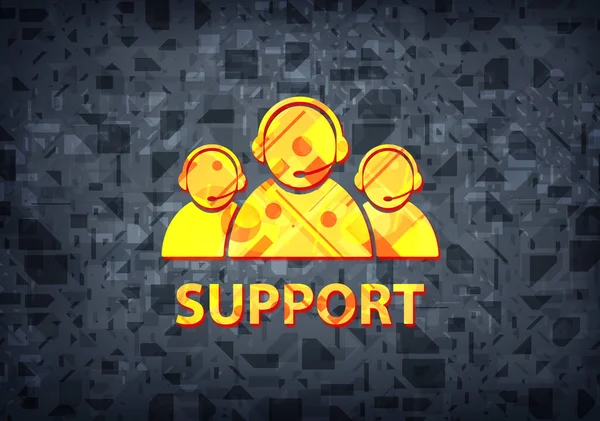 Support (customer care team icon) isolated on black background abstract illustration