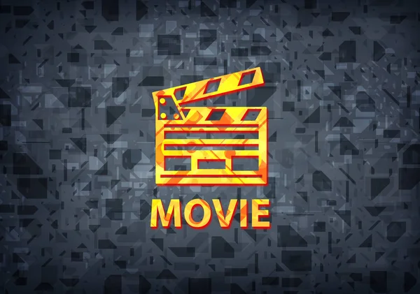 Movie Cinema Clip Icon Isolated Black Background Abstract Illustration — Stock Photo, Image