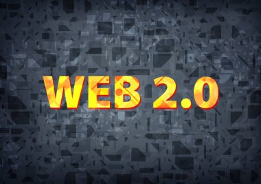 Web 2.0 siyah arka plan üzerinde soyut illüstrasyon izole