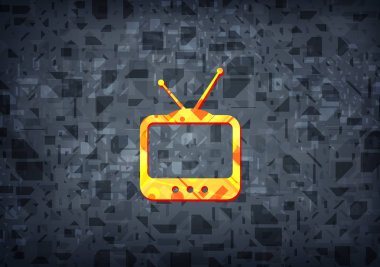 Siyah arka plan üzerinde soyut illüstrasyon izole Tv simgesi