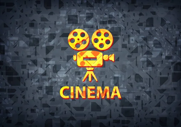 Cinema Video Camera Icon Isolated Black Background Abstract Illustration — Stock Photo, Image