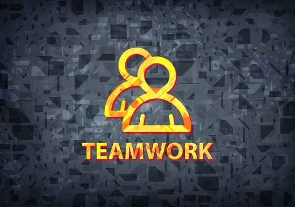 Teamwork Groepspictogram Geïsoleerd Zwarte Achtergrond Abstracte Illustratie — Stockfoto