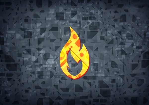 Feuer Flamme Symbol Isoliert Auf Schwarzem Hintergrund Abstrakte Illustration — Stockfoto