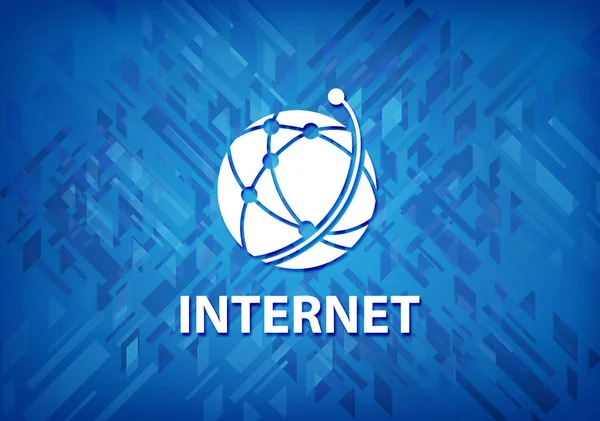 Internet Globalnej Sieci Ikona Białym Tle Niebieskim Tle Abstrakcja Ilustracja — Zdjęcie stockowe
