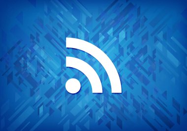 Üzerinde mavi arka plan soyut illüstrasyon izole Rss simgesi