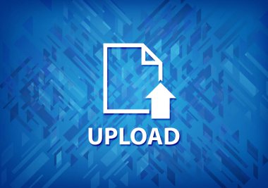Üzerinde mavi arka plan soyut illüstrasyon izole upload (belge simgesi)