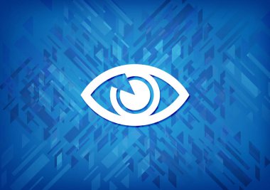 Üzerinde mavi arka plan soyut illüstrasyon izole göz simgesini