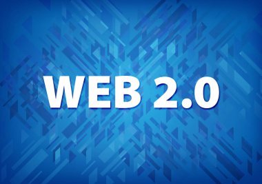 Üzerinde mavi arka plan soyut illüstrasyon izole web 2.0