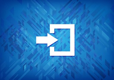 Oturum açma simgesi üzerinde mavi arka plan soyut illüstrasyon izole