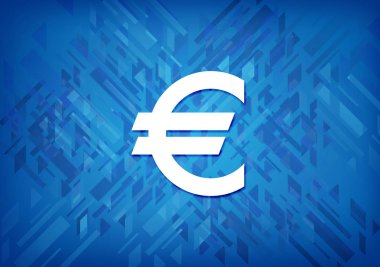 Üzerinde mavi arka plan soyut illüstrasyon izole euro işareti simgesi
