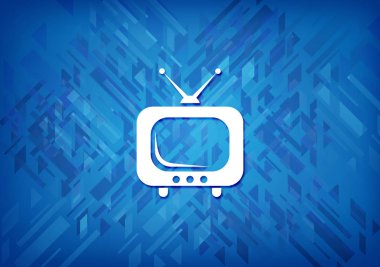 Üzerinde mavi arka plan soyut illüstrasyon izole Tv simgesi