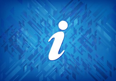 Bilgi simgesi üzerinde mavi arka plan soyut illüstrasyon izole