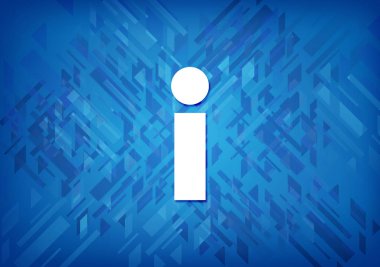 Bilgi simgesi üzerinde mavi arka plan soyut illüstrasyon izole