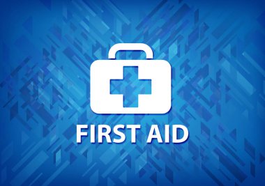 İlk yardım üzerinde mavi arka plan soyut illüstrasyon izole