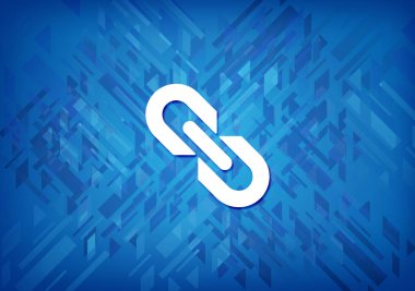 Üzerinde mavi arka plan soyut illüstrasyon izole bağlantı simgesi