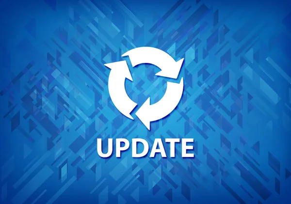 Update (refresh icon) isolated on blue background abstract illustration