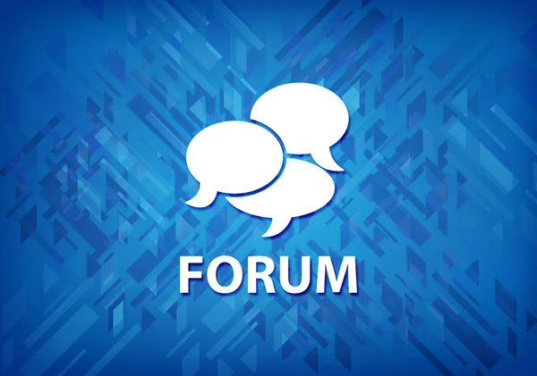 Forum (comments icon) isolated on blue background abstract illustration