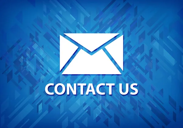 Contact us (email icon) isolated on blue background abstract illustration