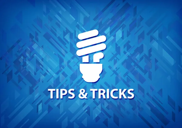 Tips and tricks (bulb icon) isolated on blue background abstract illustration