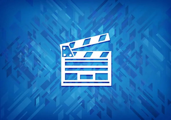 Ícone Clipe Cinema Isolado Fundo Azul Ilustração Abstrata — Fotografia de Stock