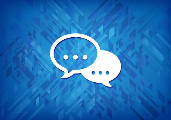 Talk bubble icon isolated on blue background abstract illustration