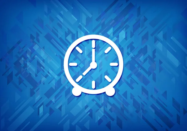 Ícone Relógio Isolado Fundo Azul Ilustração Abstrata — Fotografia de Stock