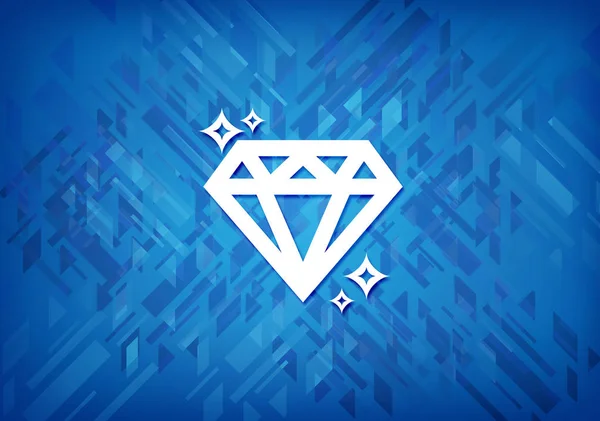 Ícone Diamante Isolado Fundo Azul Ilustração Abstrata — Fotografia de Stock