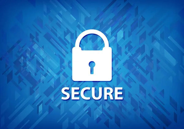 Secure Padlock Icon Isolated Blue Background Abstract Illustration — Stock Photo, Image