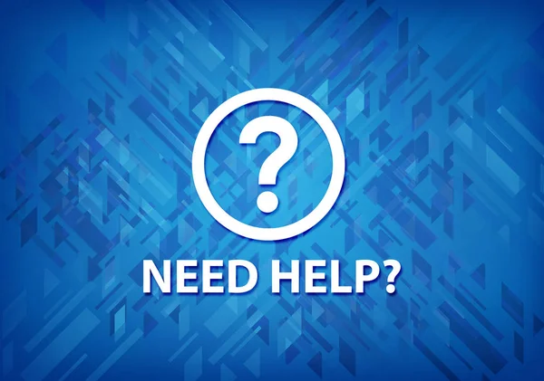 Need help (question icon) isolated on blue background abstract illustration