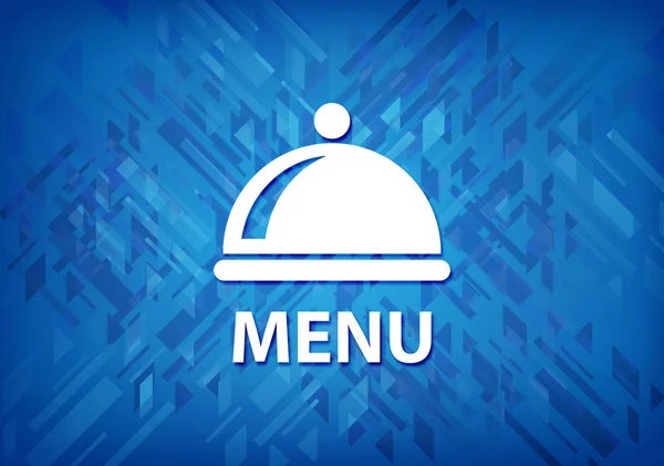 Menu Icona Piatto Alimentare Isolato Sfondo Blu Illustrazione Astratta — Foto Stock