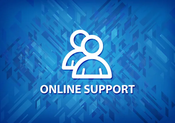 Online support (group icon) isolated on blue background abstract illustration