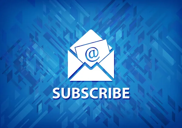 Subscribe (newsletter email icon) isolated on blue background abstract illustration