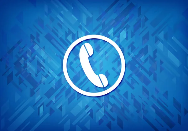 Icono Del Teléfono Aislado Sobre Fondo Azul Ilustración Abstracta — Foto de Stock