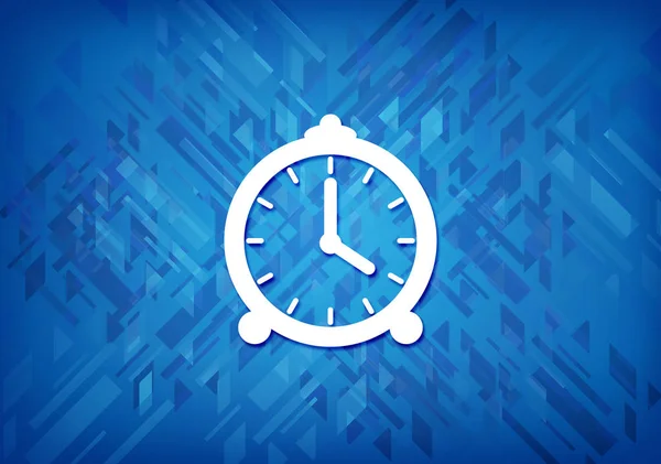Icono Reloj Despertador Aislado Sobre Fondo Azul Ilustración Abstracta —  Fotos de Stock
