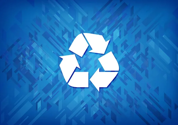 Icône Recyclage Isolé Sur Fond Bleu Illustration Abstraite — Photo