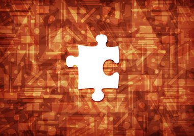 Üzerinde kahverengi zemin soyut illüstrasyon izole bulmaca simgesi