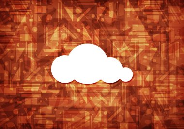 Üzerinde kahverengi zemin soyut illüstrasyon izole bulut simgesi