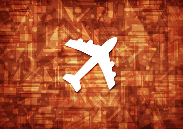 Plane Icon Isolated Brown Background Abstract Illustration — Stock Photo, Image