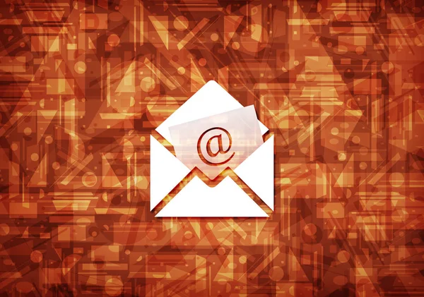 Newsletter email icon isolated on brown background abstract illustration