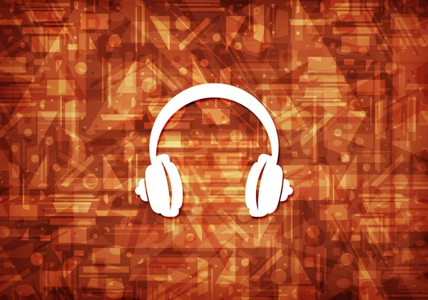 Headphone Icon Isolated Brown Background Abstract Illustration — Stock Photo, Image