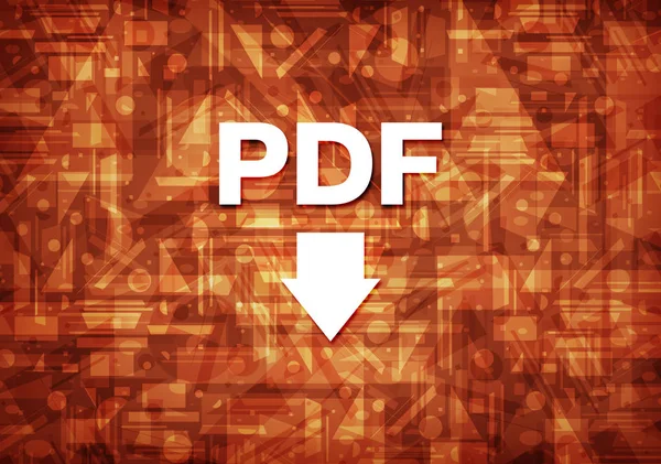 Icono Descarga Pdf Aislado Sobre Fondo Marrón Ilustración Abstracta — Foto de Stock